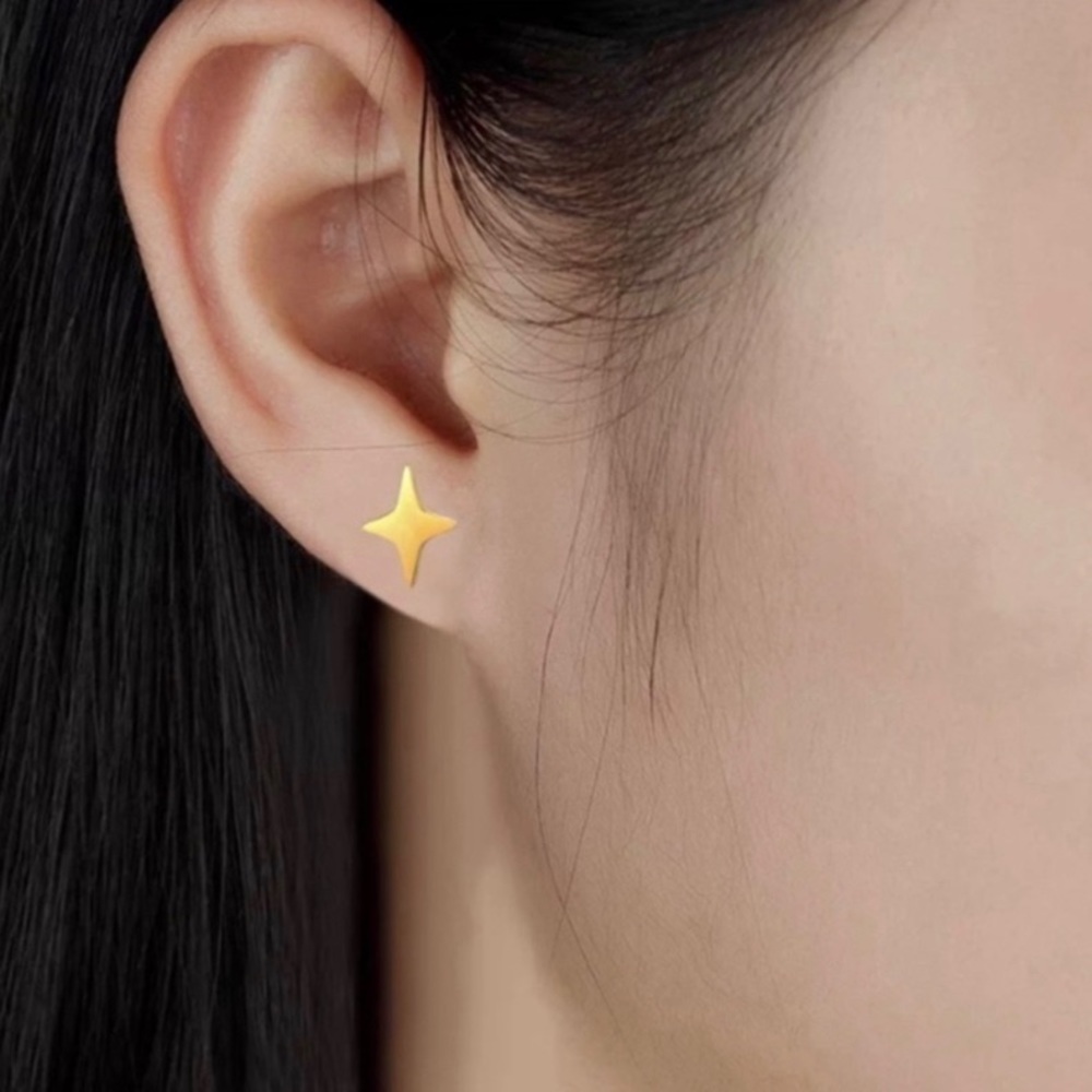 Feel Gorgeous & Stunning | Stainless Steel Bright Star Stud Earrings Accessory